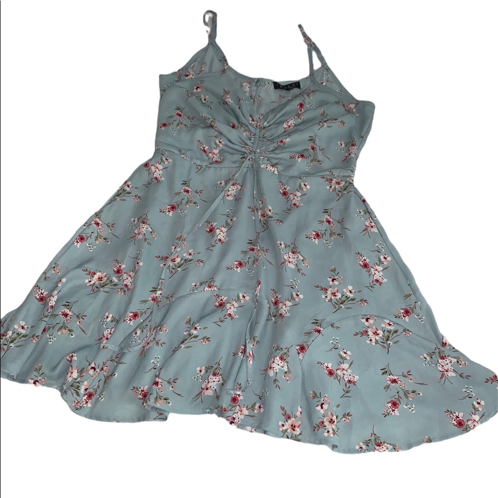 Trixxi Womens Blue Floral Dress